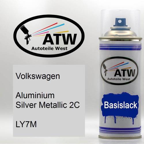 Volkswagen, Aluminium Silver Metallic 2C, LY7M: 400ml Sprühdose, von ATW Autoteile West.